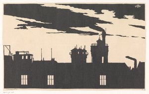Silhouette of Oostergasfabriek by Samuel Jessurun de Mesquita (signed by artist)