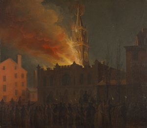 Conflagration of the Masonic Hall, Chestnut Street, Philadelphia, Pennsylvania by Samuel Jones
