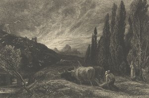 The Early Ploughman, or The Morning Spread Upon the Mountains by Samuel Palmer