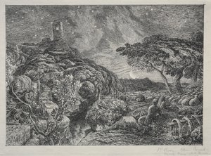 The Lonely Tower by Samuel Palmer