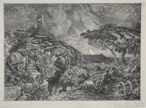 The Lonely Tower by Samuel Palmer