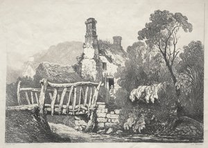 A Series of Ancient Buildings and Rural Cottages in the North of England: Near Byland, 1821 by Samuel Prout