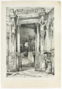 Zwinger Palace, Dresden, from Facsimiles of Sketches made in Flanders and Germany by Samuel Prout