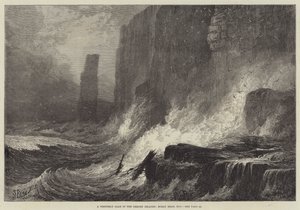 A Westerly Gale in the Orkney Islands, Roray Head, Hoy by Samuel Read