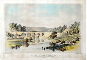 North Midland Railway Bridge over the River Derwent and the Matlock Road near Amber Gate by Samuel Russell