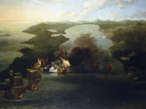 Colonial Wars of Spain: Capture of Porto Bello (or Puerto Bello), November 21 by Samuel Scott