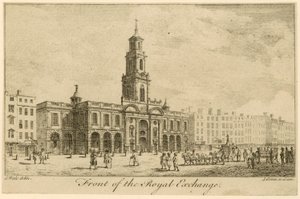 Front of the Royal Exchange, London by Samuel Wale