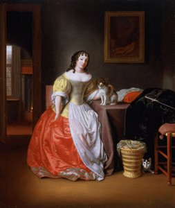 Lady in a Yellow and Red Dress