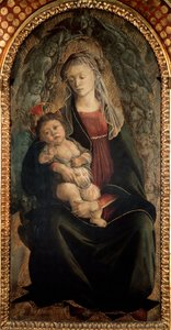 Virgin and Child in Glory Surrounded by Seraphin Angels by Sandro Botticelli