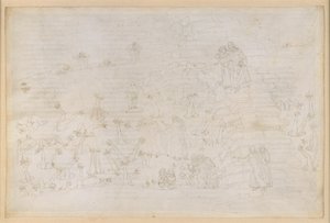 The Divine Comedy, Inferno XIX. Virgil and Dante in the Eighth Circle of Hell (Malebolge), 3rd Bolgia: Corrupt in Ecclesiastical Offices, Punishment of the Simoniacs by Sandro Botticelli