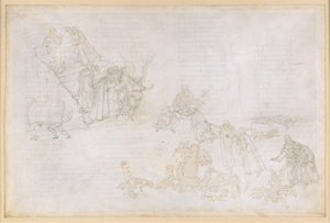 The Divine Comedy, Purgatorio XII. First Ring of Purgatory: Images of the Punishment for Pride; The Angel before the Steps to the Second Ring by Sandro Botticelli