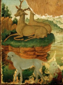 Landscape with Roe Deer and Monkeys by Sandro Botticelli