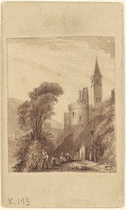 Castle and Figures by Sanford Robinson Gifford