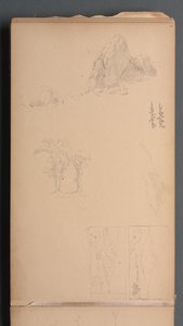 Sketchbook, Page 09: Mountains and Rocks by Sanford Robinson Gifford