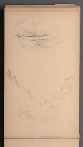 Sketchbook, page 15: Landscapes, Berlin Falls by Sanford Robinson Gifford