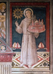 Saint Bernardine of Siena with a Model of the City of Siena
