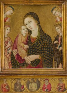 Madonna and Child with the Dead Christ, Saints Agnes and Catherine of Alexandria by Sano di Pietro