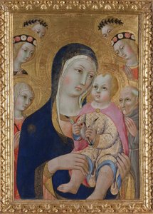 Madonna with Child, Saints Apollonia and Bernardino and Four Angels by Sano di Pietro