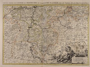 Upper Part of the State and Lordship of the Bishopric of Liège with Its Enclaves in the Surrounding Countries by Sanson