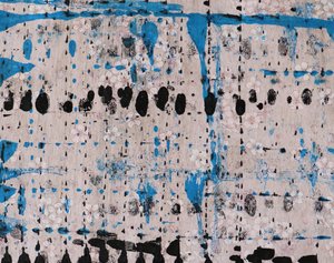 Abstract Blue Floral Drips