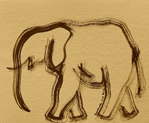 Abstract Elephant Brushstrokes