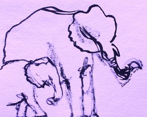 Abstract Elephant Family by Santhosh ch