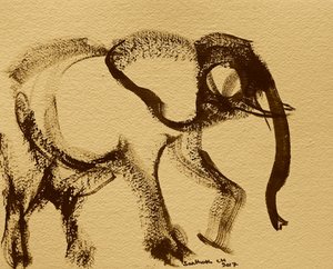 Abstract Elephant Sketch