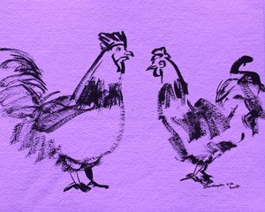 Bold Roosters Sketch by Santhosh ch