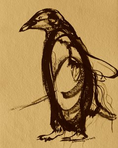 Brushstroke Penguin by Santhosh ch