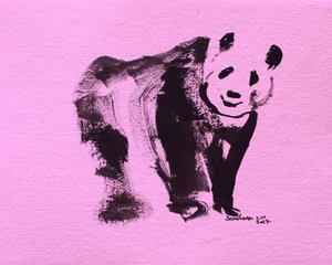 Cute Pink Panda by Santhosh ch