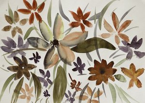 Earthy Floral Watercolor by Santhosh ch