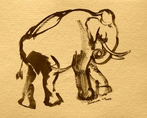 Elegant Ink Elephant