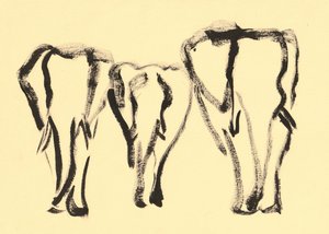 Elephant Family Sketch by Santhosh ch
