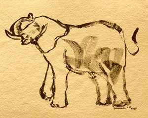 Expressive Elephant Drawing