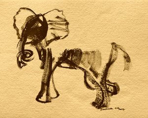 Expressive Elephant Drawing by Santhosh ch