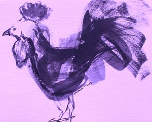 Expressive Purple Rooster by Santhosh ch