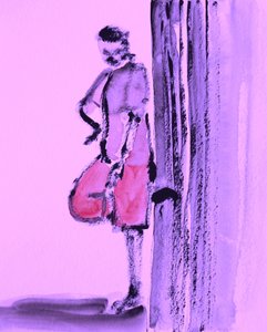 Leaning Purple Figure