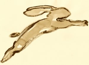 Leaping Rabbit Sketch by Santhosh ch