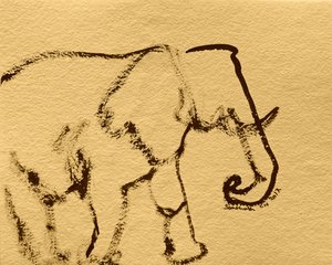 Minimalist Elephant Drawing