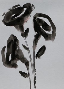 Minimalist Ink Flowers by Santhosh ch