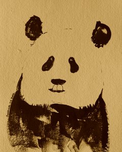 Minimalist Panda Bear by Santhosh ch