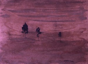 Minimalist Plum Landscape by Santhosh ch