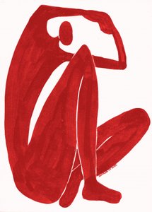 Minimalist Red Embrace