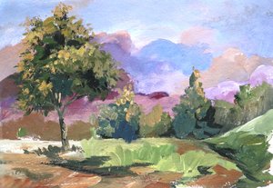 Pastel Cloudscape Tree by Santhosh ch