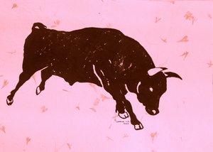 Pink Charging Bull
