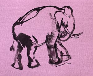 Pink Elephant Brushstroke
