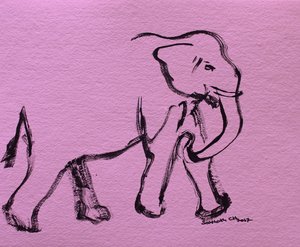 Pink Elephant Drawing