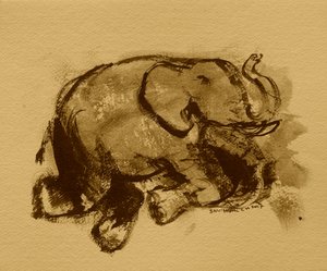 Playful Elephant Drawing