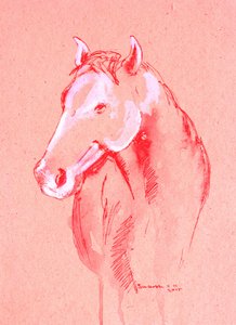 Red Horse Sketch by Santhosh ch