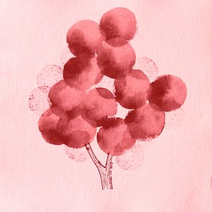 Red Watercolor Tree by Santhosh ch